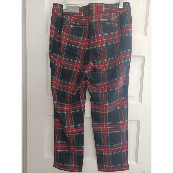 Talbots NWT plaid Hampshire ankle pants 10P woolblend trousers party holiday - Picture 4 of 10